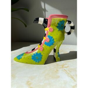 Rare Dolly Mama's - ARTIST Joey LLE - Wild Colored HIGH HEEL SHOE TEAPOT